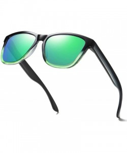 Sport Polarized Sunglasses For Women Men Gradient Colors Designer UV Protection - Black&green - CS18N6TYTQA $12.10