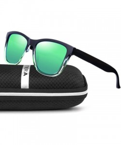 Sport Polarized Sunglasses For Women Men Gradient Colors Designer UV Protection - Black&green - CS18N6TYTQA $12.10