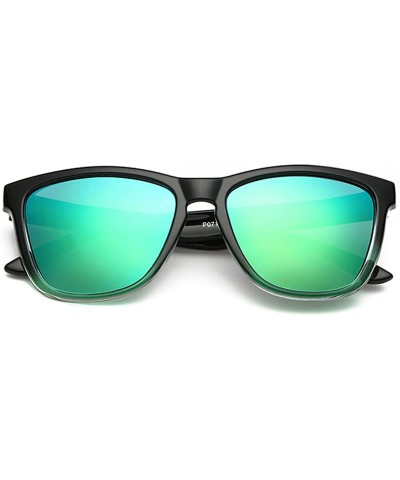 Sport Polarized Sunglasses For Women Men Gradient Colors Designer UV Protection - Black&green - CS18N6TYTQA $12.10