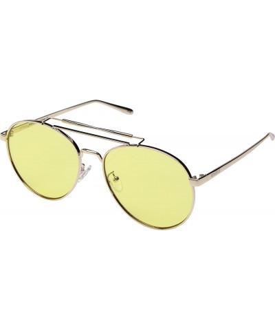 Aviator Unisex Crisp Sunglasses - Gold - CX182AORA5G $27.12