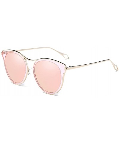 Oversized Fashion Polarized Sunglasses UV Mirrored Lens Oversize Metal Frame - C1 - C618DKD3UY6 $22.17