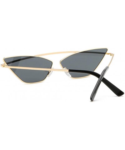 Cat Eye Women's Fashion Cat Eye Shade Sunglasses Girl Sunglasses Integrated Stripe Vintage Glasses - Gray - CK18UIZ03UU $8.84