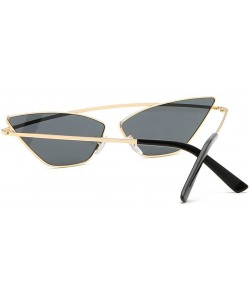 Cat Eye Women's Fashion Cat Eye Shade Sunglasses Girl Sunglasses Integrated Stripe Vintage Glasses - Gray - CK18UIZ03UU $8.84