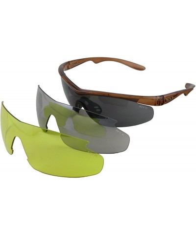Sport Carbon Professional Traditional 3-Lens Series Sunglasses - Brown Gloss - C2115URQKZ9 $85.48