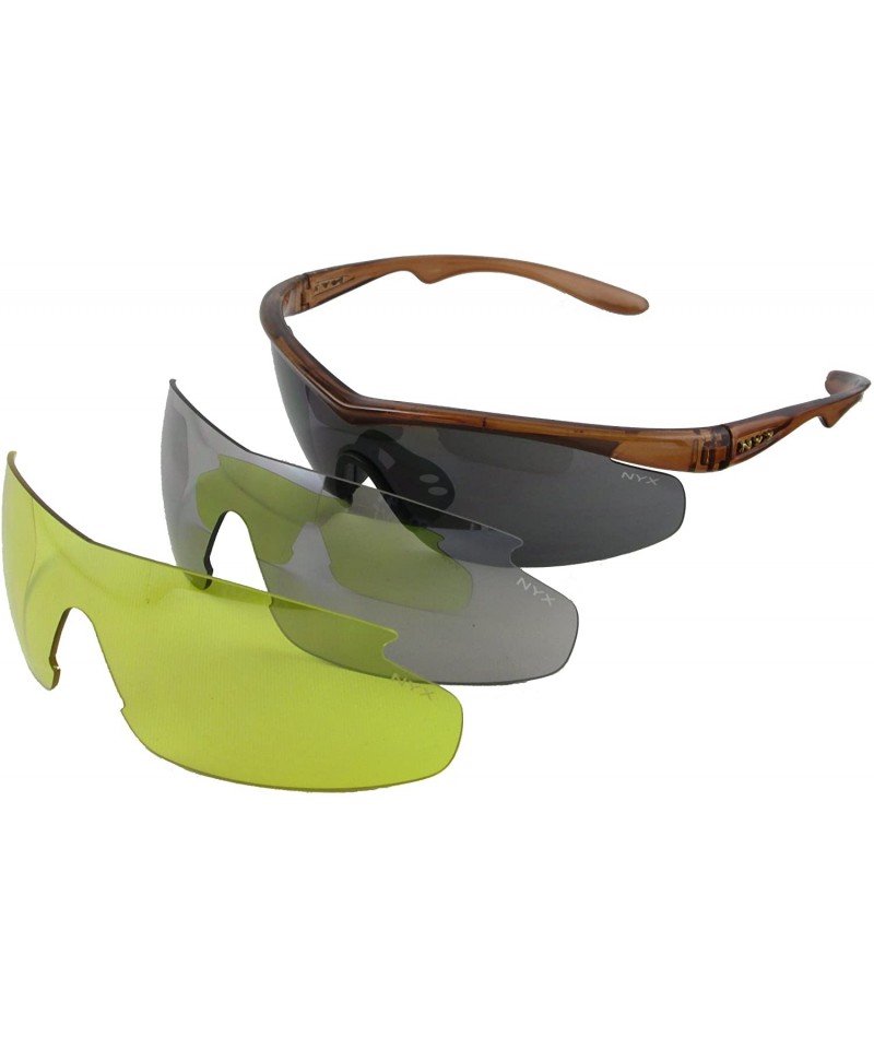 Sport Carbon Professional Traditional 3-Lens Series Sunglasses - Brown Gloss - C2115URQKZ9 $77.04