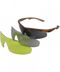 Sport Carbon Professional Traditional 3-Lens Series Sunglasses - Brown Gloss - C2115URQKZ9 $77.04