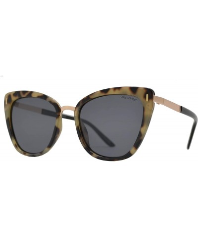 Sport Polarized Cat Eye Sunglasses for Women UV Protection Retro Vintage - Marble + Smoke - C2195CZLKOS $30.09