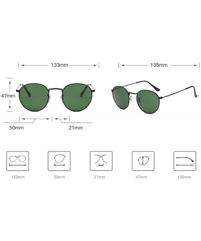 Aviator Sunglasses Toughened Glass Sunglasses Pilot's Glass Lens Classic Round - C - CN18QQ27C8Q $37.87