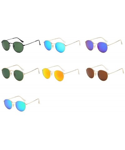 Aviator Sunglasses Toughened Glass Sunglasses Pilot's Glass Lens Classic Round - C - CN18QQ27C8Q $37.87