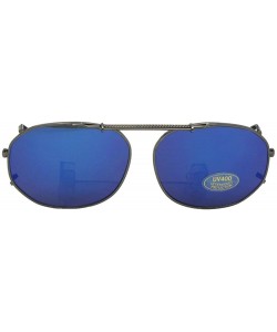 Square Round Square Color Mirror Non Polarized Clip-on Sunglass - Pewter-blue Mirror Gray Lens - C1189NENHOX $17.09