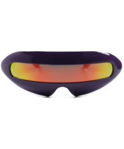 Wrap Fun Futuristic Space Robot Party Rave Cyclops Costume Novelty Sunglasses - Purple / Red - CW18ECELOTE $15.70