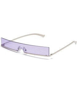 Sport Personality hip-hop retro square sunglasses small face ins net red street shooting sunglasses women-Ocean purple - CS19...