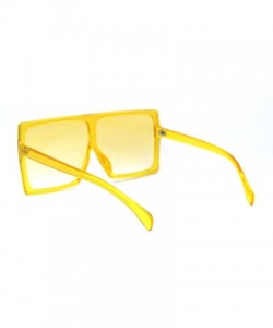 Oversized Unique Square Oversize Rectangular Flat Top Mob Sunglasses - Yellow - CJ18AH54HG5 $14.97