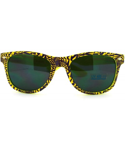Wayfarer 90's Geometric Pop Art Pattern Skater Horned Sunglasses - Yellow Purple - CM11HECK55J $20.99