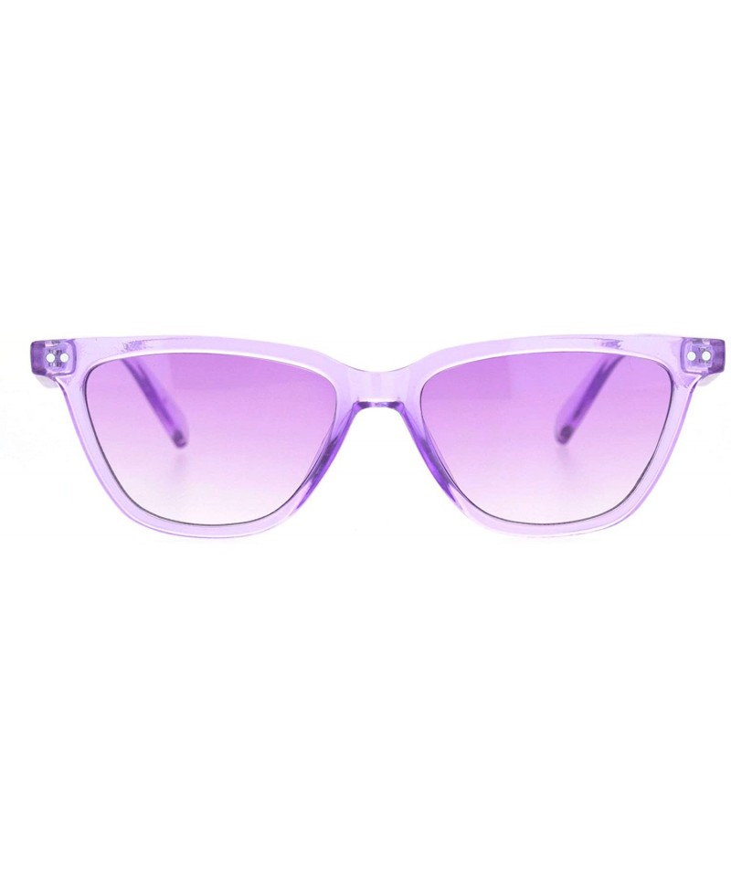 Cat Eye Womens Pop Color Narrow Thin Cat Eye Plastic Sunglasses - Purple - CP18NU4EKD6 $8.96