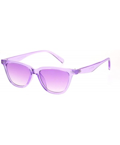 Cat Eye Womens Pop Color Narrow Thin Cat Eye Plastic Sunglasses - Purple - CP18NU4EKD6 $8.96