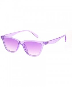 Cat Eye Womens Pop Color Narrow Thin Cat Eye Plastic Sunglasses - Purple - CP18NU4EKD6 $8.96