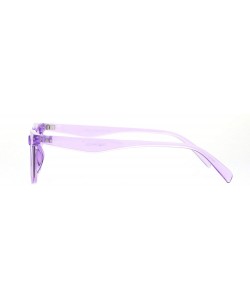 Cat Eye Womens Pop Color Narrow Thin Cat Eye Plastic Sunglasses - Purple - CP18NU4EKD6 $8.96