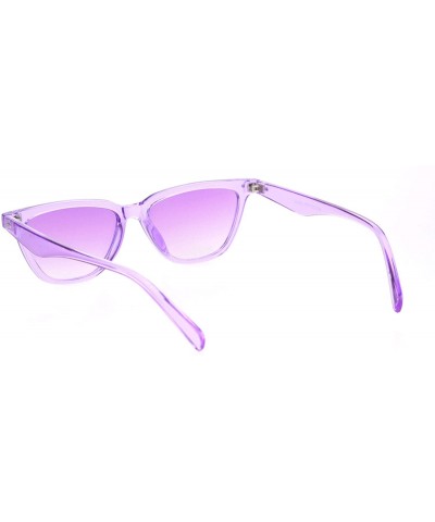 Cat Eye Womens Pop Color Narrow Thin Cat Eye Plastic Sunglasses - Purple - CP18NU4EKD6 $8.96