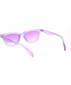 Cat Eye Womens Pop Color Narrow Thin Cat Eye Plastic Sunglasses - Purple - CP18NU4EKD6 $8.96