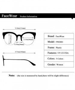 Round Womens Cateye Round Sunglasses UV400 Eyebrow Half Semi-Rimless FW2001 - C3-red Clear - CC18CNM706G $17.84