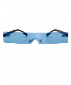 Rimless Trendy Rectangular Sunglasses for Men and Women - CC18XMKSHDZ $25.96