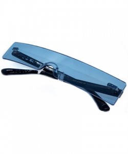 Rimless Trendy Rectangular Sunglasses for Men and Women - CC18XMKSHDZ $25.96