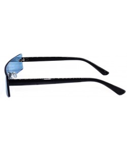 Rimless Trendy Rectangular Sunglasses for Men and Women - CC18XMKSHDZ $25.96