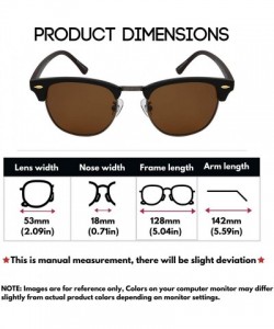 Rimless Semi-Rimless Polarized Sunglasses for Men Women Driving Fishing Hiking 100% UV Protection Faux Wood Print Frame - C61...