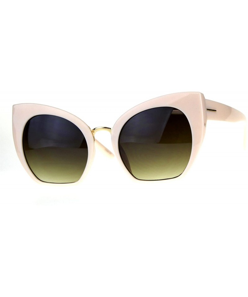 Cat Eye Womens Oversize Cat Eye Butterfly Gradient Lens Plastic Sunglasses - Peach Brown - C5180OYL22N $12.03