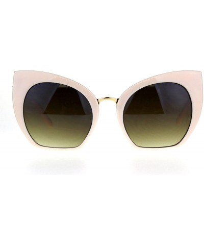 Cat Eye Womens Oversize Cat Eye Butterfly Gradient Lens Plastic Sunglasses - Peach Brown - C5180OYL22N $12.03