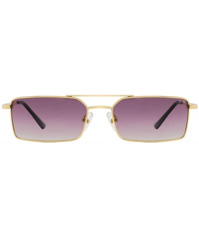 Sport Unisex Polarized Sunglasses Classic Rectangle Metal Frame with Double Bridge Design UV400 Protection Sun Glasses - CE19...