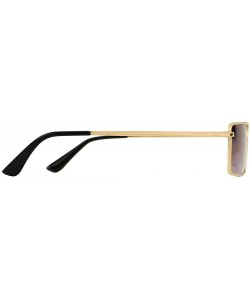 Sport Unisex Polarized Sunglasses Classic Rectangle Metal Frame with Double Bridge Design UV400 Protection Sun Glasses - CE19...