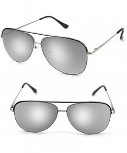 Aviator Top Line Metal Aviator Sunglasses P4102 - Silver1 - CU17YSAWY9O $8.90