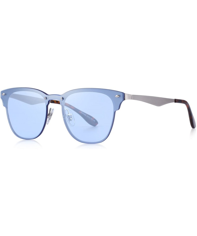 Wayfarer Men/Women Classic Retro Rivet Sunglasses 100% UV Protection S8208 - Blue - CL18C3OGIQZ $18.15