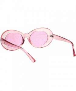 Oval Glitter Lens Sunglasses Glasses Womens Vintage Oval Translucent Frames - Pink (Pink) - CV18R2030OX $8.93