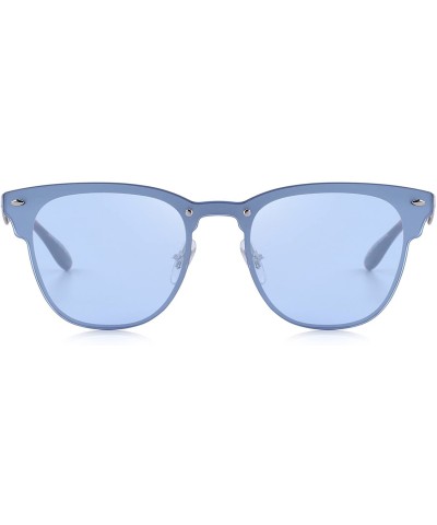 Wayfarer Men/Women Classic Retro Rivet Sunglasses 100% UV Protection S8208 - Blue - CL18C3OGIQZ $18.15