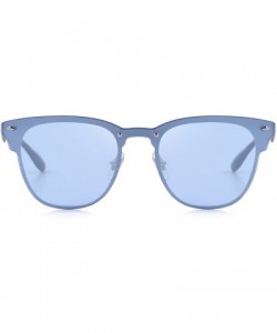 Wayfarer Men/Women Classic Retro Rivet Sunglasses 100% UV Protection S8208 - Blue - CL18C3OGIQZ $18.15