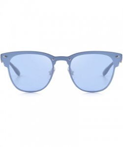 Wayfarer Men/Women Classic Retro Rivet Sunglasses 100% UV Protection S8208 - Blue - CL18C3OGIQZ $18.15