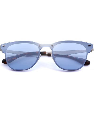 Wayfarer Men/Women Classic Retro Rivet Sunglasses 100% UV Protection S8208 - Blue - CL18C3OGIQZ $18.15