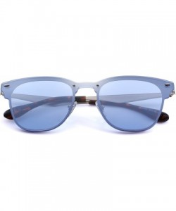 Wayfarer Men/Women Classic Retro Rivet Sunglasses 100% UV Protection S8208 - Blue - CL18C3OGIQZ $18.15