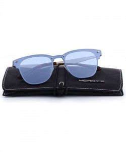 Wayfarer Men/Women Classic Retro Rivet Sunglasses 100% UV Protection S8208 - Blue - CL18C3OGIQZ $18.15