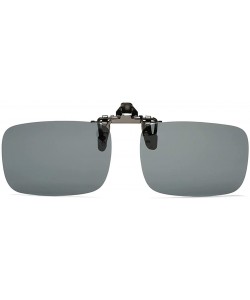 Wrap Polarized Clip-on Flip Up Sunglasses Wear Over Prescription Glasses - Black - C812N26R3TG $12.06