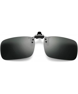 Wrap Polarized Clip-on Flip Up Sunglasses Wear Over Prescription Glasses - Black - C812N26R3TG $12.06