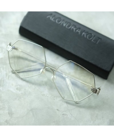 Aviator THE LALINE pearl nose pads sunglasses - Silver&clear - CX188MQY3T9 $27.77