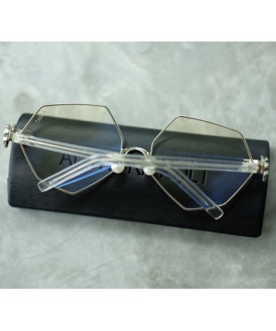 Aviator THE LALINE pearl nose pads sunglasses - Silver&clear - CX188MQY3T9 $27.77