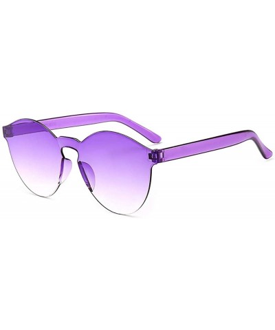 Round Unisex Fashion Candy Colors Round Outdoor Sunglasses Sunglasses - Purple - CP190L3D3D2 $31.92