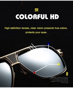 Aviator Retro Oversized Pilot Sunglasses Metal Frame for Men Women Square Glasses Mirror Lens Gold Rim - 7 - CR19547AYD0 $14.11