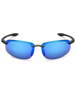 Wrap Sports Sunglasses for Men Women Tr90 Rimless Frame for Running Fishing Baseball Driving MJ8001 - CW18HCWQ6QS $16.93