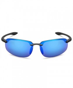 Wrap Sports Sunglasses for Men Women Tr90 Rimless Frame for Running Fishing Baseball Driving MJ8001 - CW18HCWQ6QS $16.93